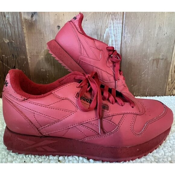 Reebok Other - Reebok Classics Red Leather Speckle Running Sneaker Shoes Mens US Size 10.5